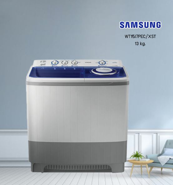 Samsung ซัมซุง เครื่องซักผ้า 2 ถัง รุ่น WT15J7PEC/XST